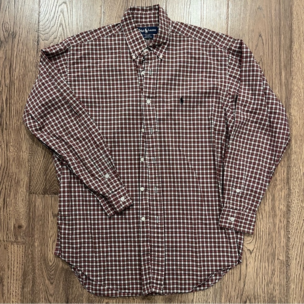 Men's Ralph Lauren Blake Button Down Shirt Plaid Medium EUC